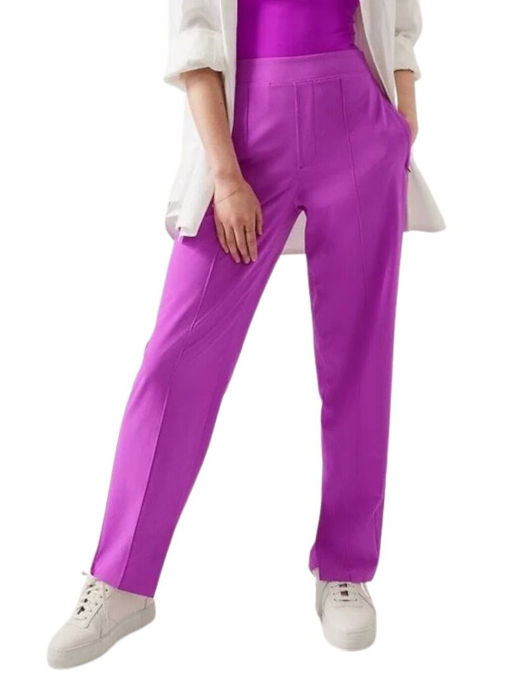 Athleta Brooklyn Heights High Rise Pant Women's 8 Jazzy Purple Active Gym NWOT